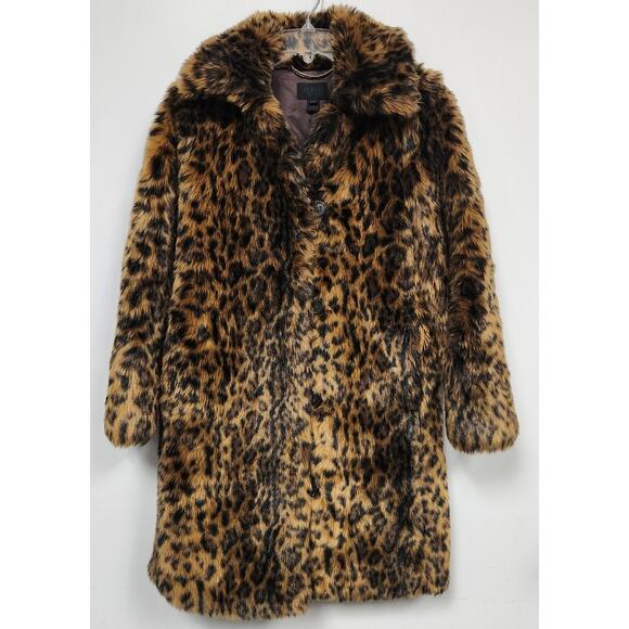 J. Crew Jackets & Blazers - J. CREW Womens Faux-Fur Leopard Animal Print Coat-Size XXS